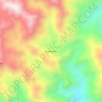 Mapa topográfico Quebradon, altitud, relieve