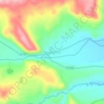 Mapa topográfico Conocancha, altitud, relieve