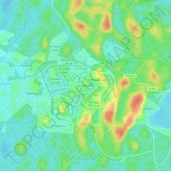 Mapa topográfico Les Présidents, altitud, relieve