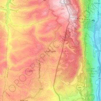 Mapa topográfico Meiss Ej Jabal, altitud, relieve