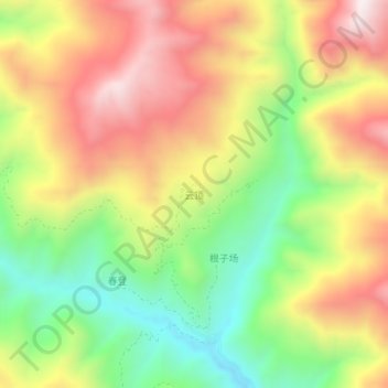 Mapa topográfico 云顶, altitud, relieve