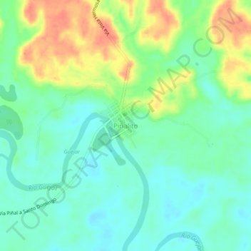 Mapa topográfico Piñalito, altitud, relieve