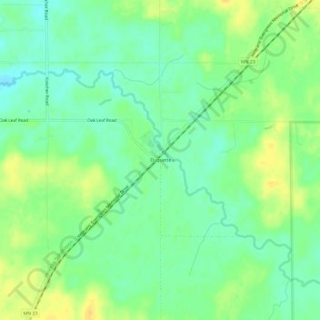 Mapa topográfico Duquette, altitud, relieve