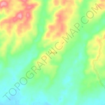 Mapa topográfico Tuhiba, altitud, relieve