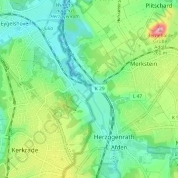 Mapa topográfico Baalsbruggen, altitud, relieve