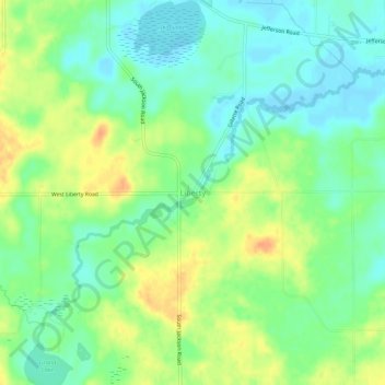 Mapa topográfico Liberty, altitud, relieve