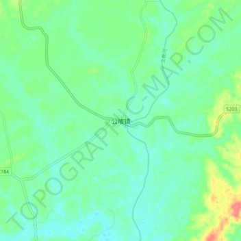 Mapa topográfico 公坡镇, altitud, relieve