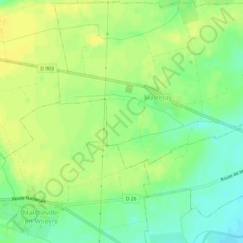 Mapa topográfico Les Bonbons, altitud, relieve