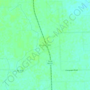 Mapa topográfico Wadsworth, altitud, relieve
