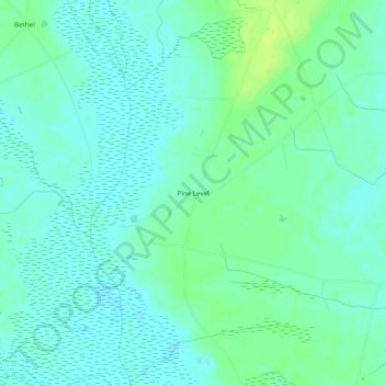 Mapa topográfico Pine Level, altitud, relieve