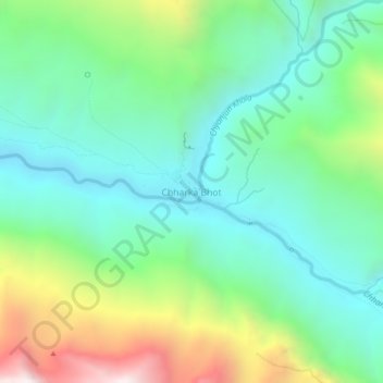 Mapa topográfico Chharka Bhot, altitud, relieve
