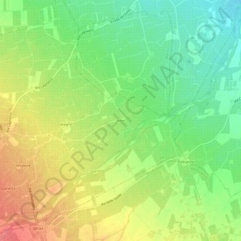Mapa topográfico Nitte, altitud, relieve