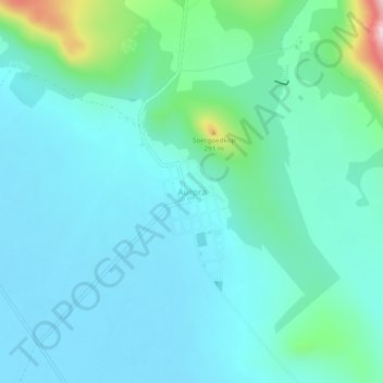 Mapa topográfico Aurora, altitud, relieve