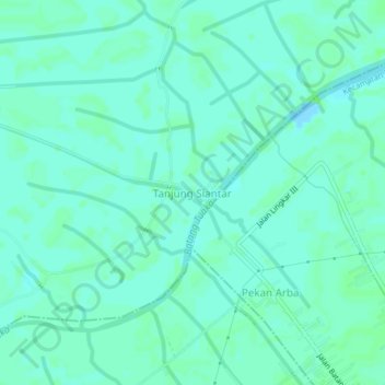 Mapa topográfico Tanjung Siantar, altitud, relieve