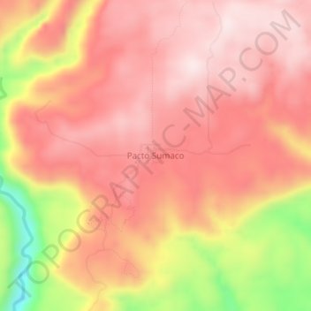 Mapa topográfico Pacto Sumaco, altitud, relieve
