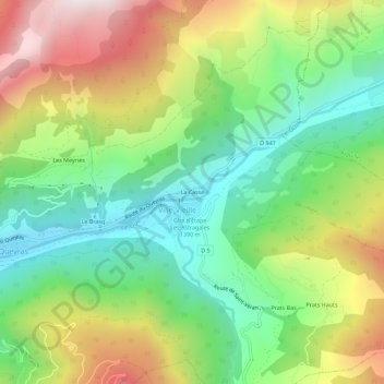 Mapa topográfico La Casse, altitud, relieve