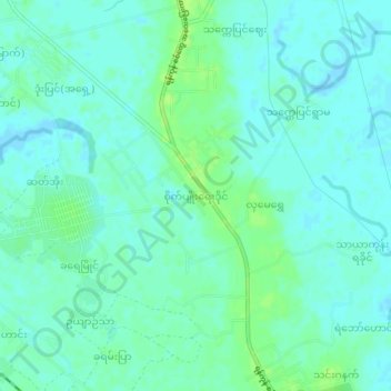 Mapa topográfico Saik Pyo Yay Daing, altitud, relieve