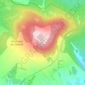 Mapa topográfico Dolmar, altitud, relieve