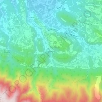 Mapa topográfico La Peyriere, altitud, relieve