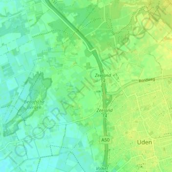 Mapa topográfico Loo, altitud, relieve