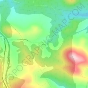 Mapa topográfico Ucedo, altitud, relieve