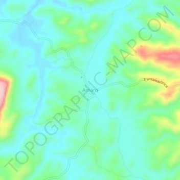 Mapa topográfico Amaro, altitud, relieve