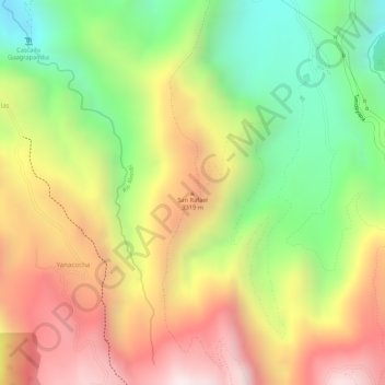 Mapa topográfico San Rafael, altitud, relieve