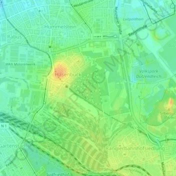 Mapa topográfico Lichtenreuth, altitud, relieve