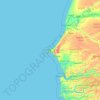 Mapa topográfico Dakar, altitud, relieve
