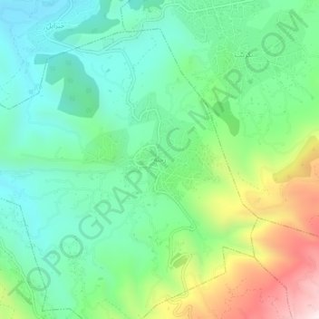 Mapa topográfico Rahbeh, altitud, relieve