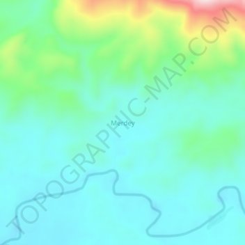 Mapa topográfico Merdey, altitud, relieve