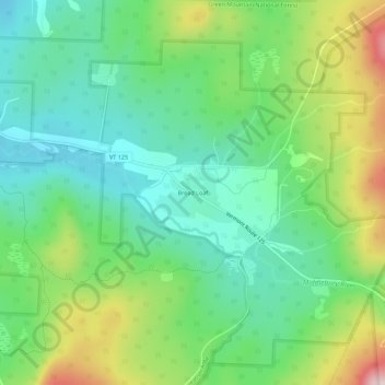 Mapa topográfico Bread Loaf, altitud, relieve