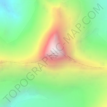Mapa topográfico Artesonraju, altitud, relieve