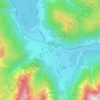 Mapa topográfico Neuhaus, altitud, relieve