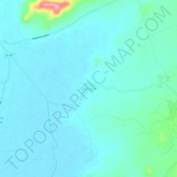 Mapa topográfico Gültepe, altitud, relieve