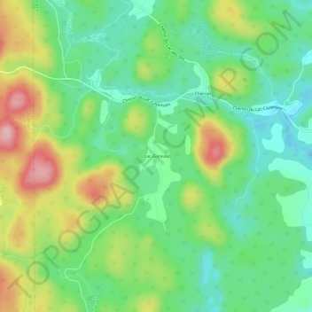 Mapa topográfico Lac-Gareau, altitud, relieve