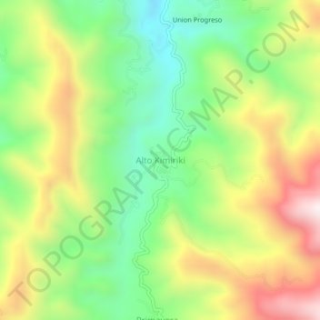 Mapa topográfico Alto Kimiriki, altitud, relieve