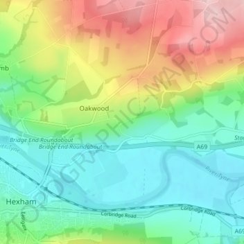 Mapa topográfico Anick, altitud, relieve