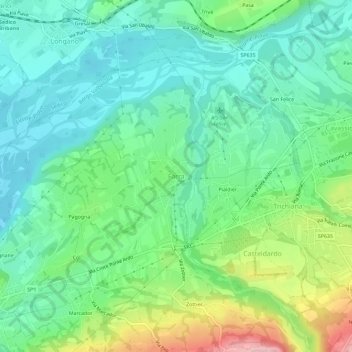Mapa topográfico Farra, altitud, relieve