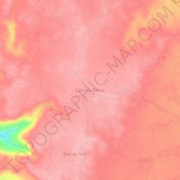 Mapa topográfico Centro Toma, altitud, relieve