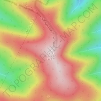 Mapa topográfico Hunter Mountain, altitud, relieve
