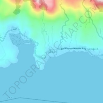 Mapa topográfico Julita, altitud, relieve