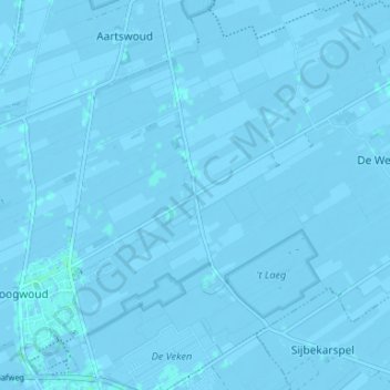 Mapa topográfico Gouwe, altitud, relieve