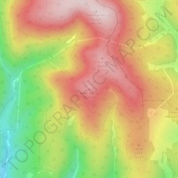 Mapa topográfico Adlersberg, altitud, relieve