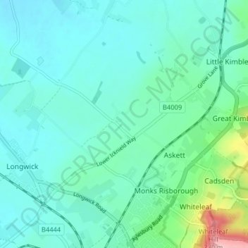 Mapa topográfico Meadle, altitud, relieve