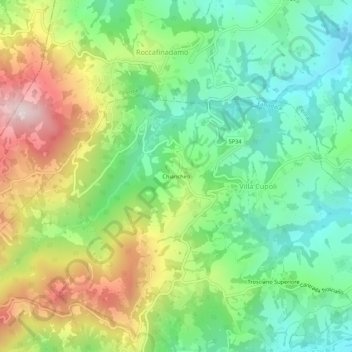Mapa topográfico Chianchiro, altitud, relieve