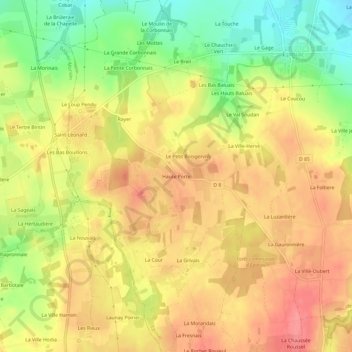 Mapa topográfico Haute Porte, altitud, relieve