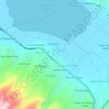 Mapa topográfico San Rafael, altitud, relieve