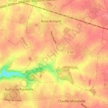 Mapa topográfico La Rue Villaine-Sud, altitud, relieve