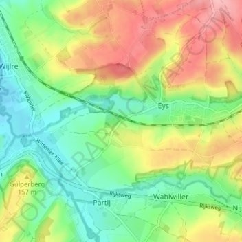 Mapa topográfico Eyserhalte, altitud, relieve